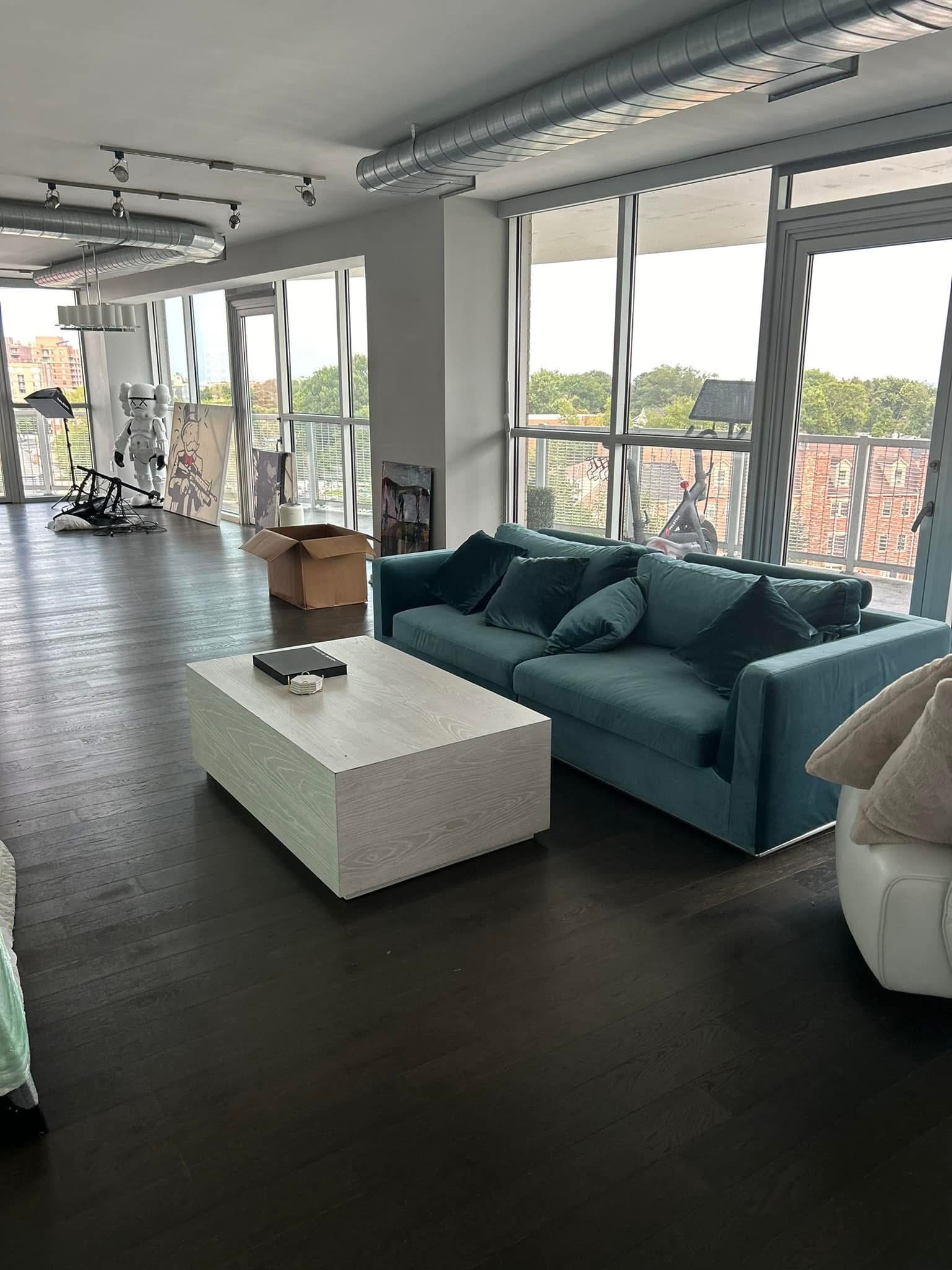 Furniture prepared for an apartment move