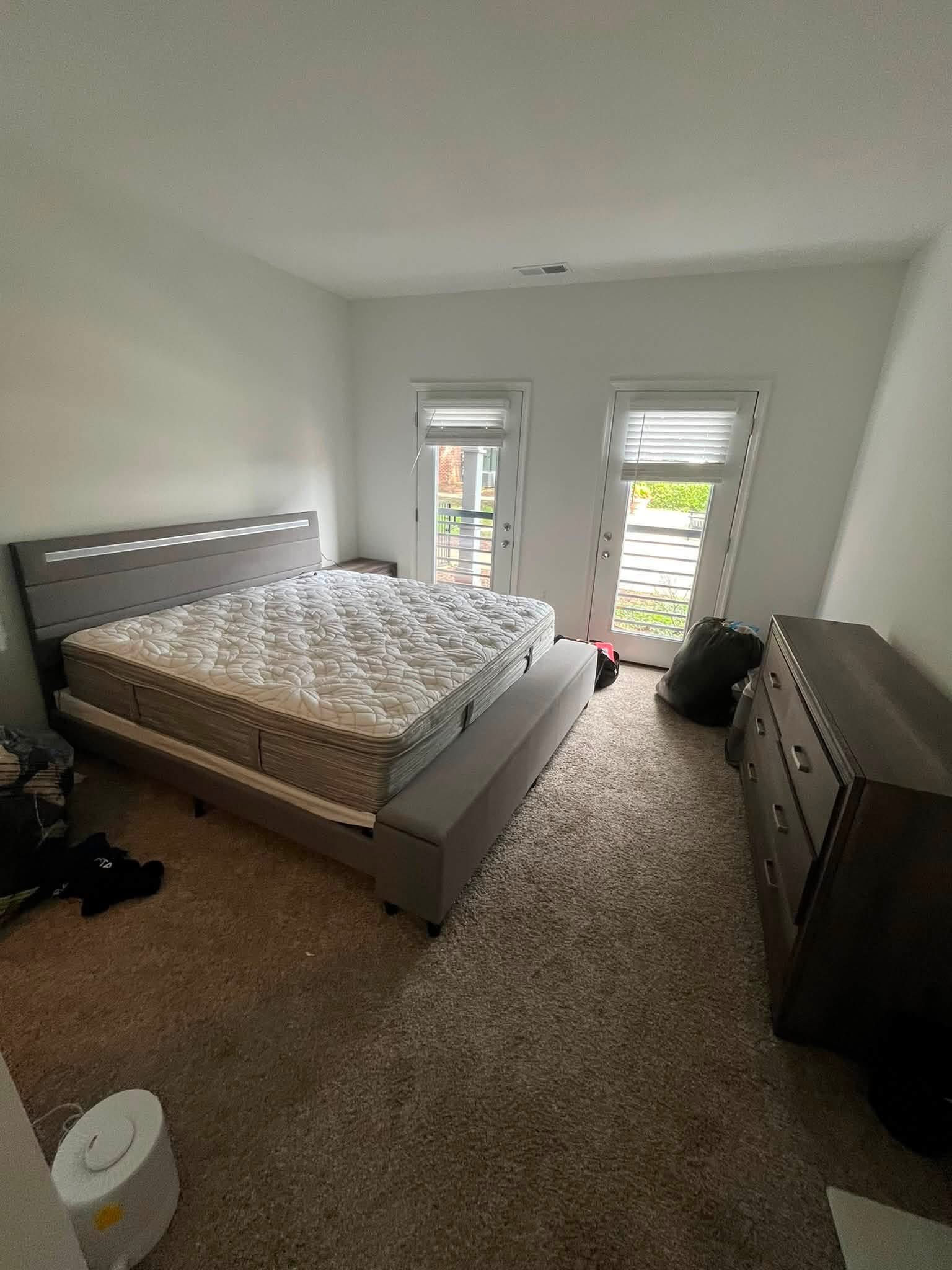 Bedroom furniture prepared for moving